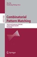 Combinatorial Pattern Matching 18th Annual Symposium, CPM 2007, London, Canada, July 9-11, 2007, Pro Reader