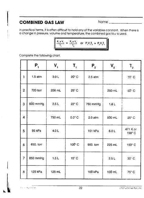 Combined And Ideal Gas Laws Answers Doc