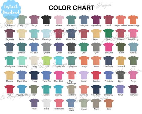 Comfort Colors Catalog