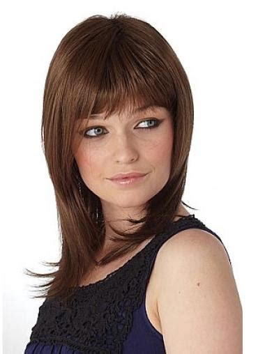 Comfortable Auburn Straight Shoulder Length Synthetic Wigs