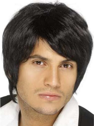 Comfortable Black Straight Short Men Wigs