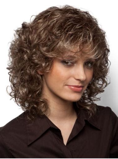 Comfortable Curly Brown With Bangs Affordable Wigs: 101