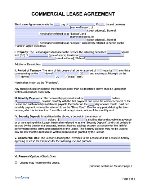 Commercial Leasing Agreement Template