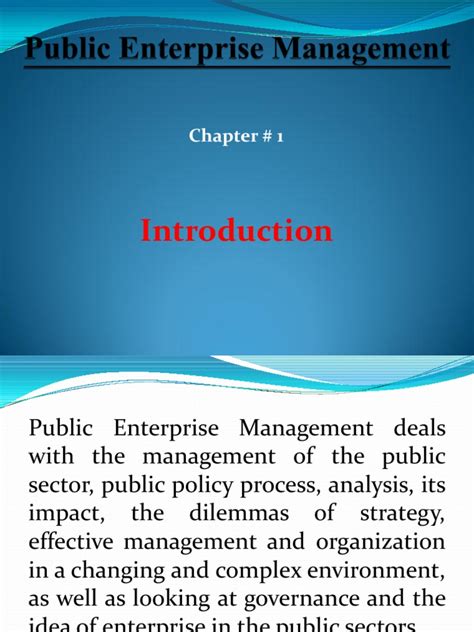 Commercial Public Enterprise Management Reader