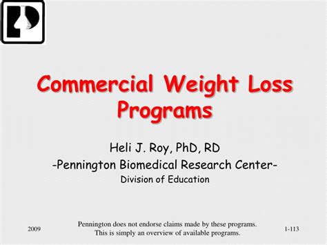 Commercial weight loss programs: