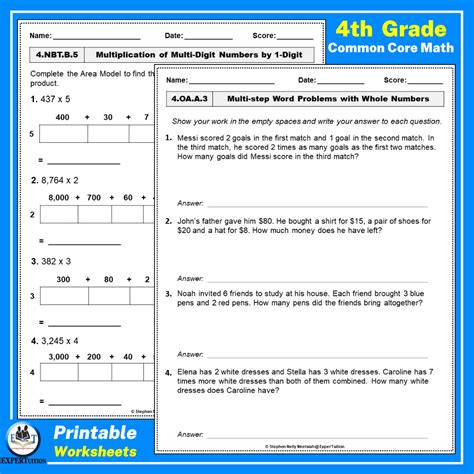 Common Core 4th Grade Chapter 9 Test Printable Nyc