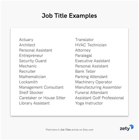 Common Job Titles: