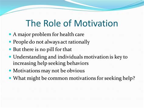 Common Motivations for Seeking Healthcare: