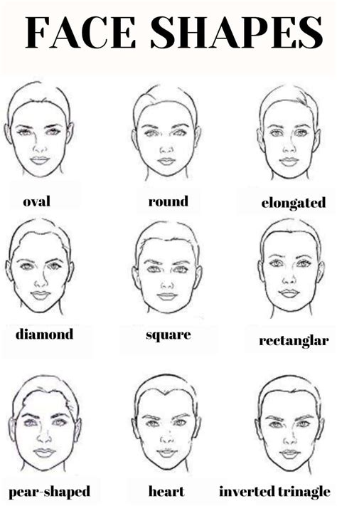 Common facial shapes include: