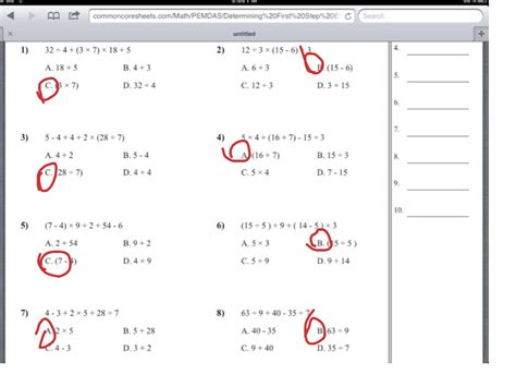 Commoncoresheets Answers 10 PDF