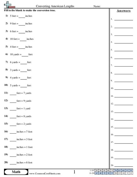 Commoncoresheets Answers For Converting American Lengths Epub