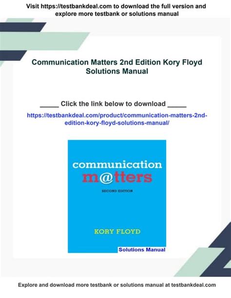 Communication matters second edition kory floyd Ebook PDF