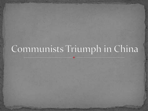 Communist Triumph In China Answer Key Reader