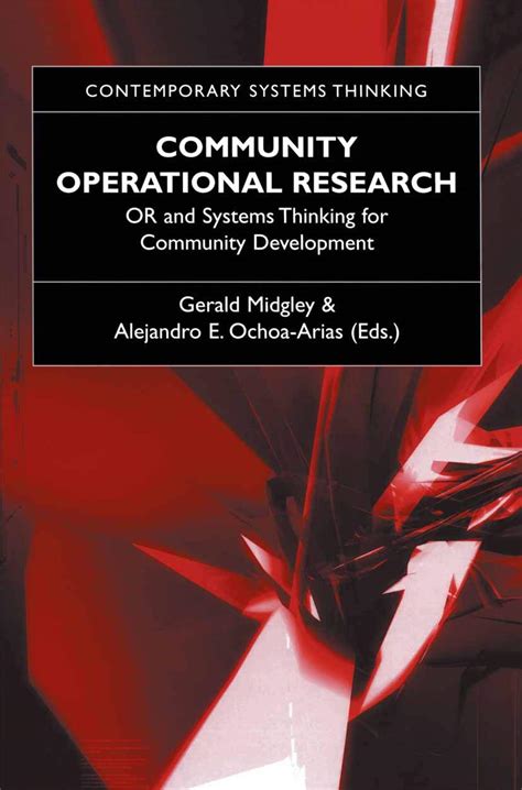 Community Operational Research OR and Systems Thinking for Community Development 1st Edition PDF