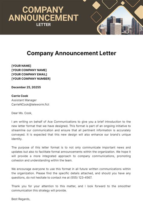 Company Announcement Template