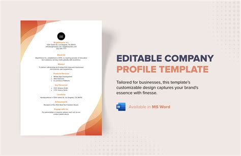 Company Profile Template Word Format