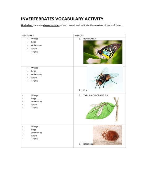 Comparing Invertebrates Vocabulary Review Answers Kindle Editon