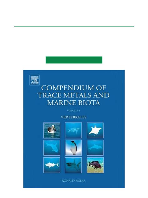 Compendium of Trace Metals and Marine Biota, Vol. 2 Vertebrates PDF