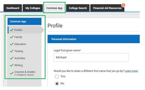 Complete the Common App.