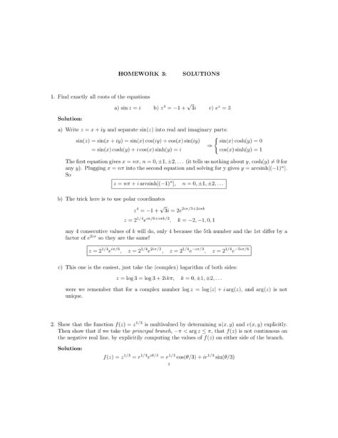 Complex Analysis Spring 2001 Homework Iii Solutions PDF