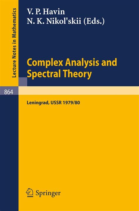 Complex Analysis and Spectral Theory Seminar, Leningrad 1979/80 PDF