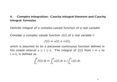 Complex Integration and Cauchys Theorem Doc