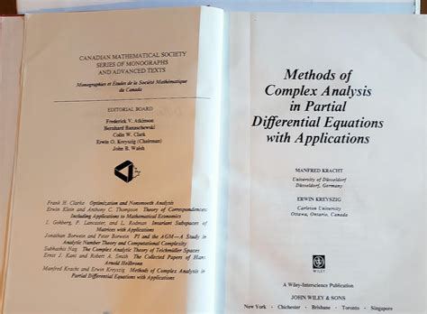 Complex Methods for Partial Differential Equations 1st Edition Reader