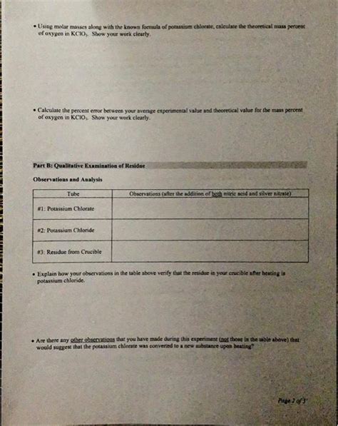 Composition Of Potassium Chlorate Lab Answers Doc