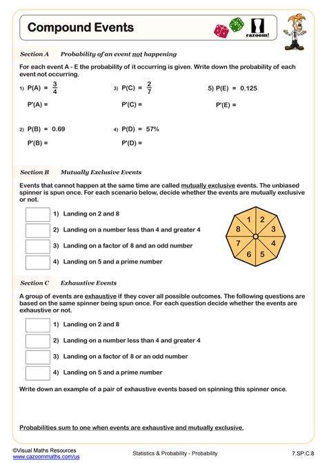 Compound Probability Worksheet Answers PDF