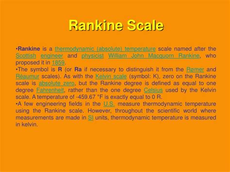 Comprehending the Rankine Scale