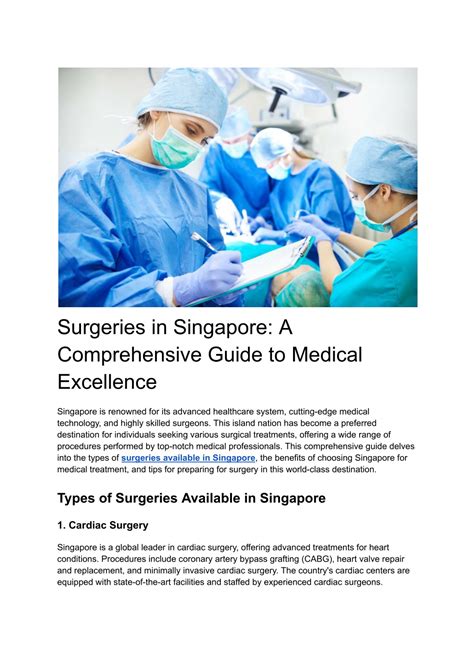 Comprehensive Guide to Family Clinics and Surgeries in Singapore