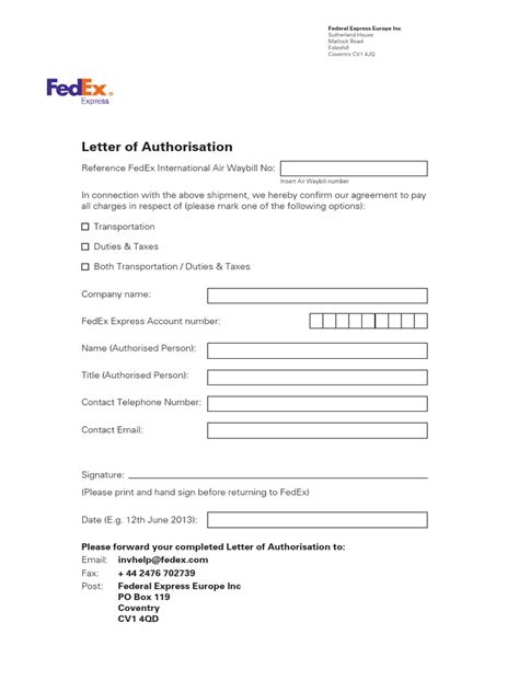 Comprehensive Guide to FedEx KYC Authorization Letter