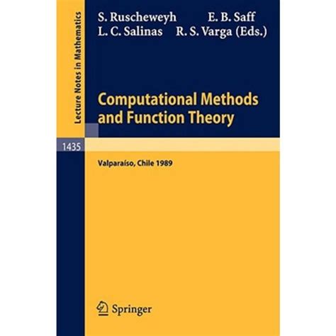 Computational Methods and Function Theory Proceedings of a Conference held in Valparaiso, Chile, Mar Reader