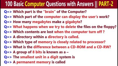 Computer Basic Questions And Answers PDF