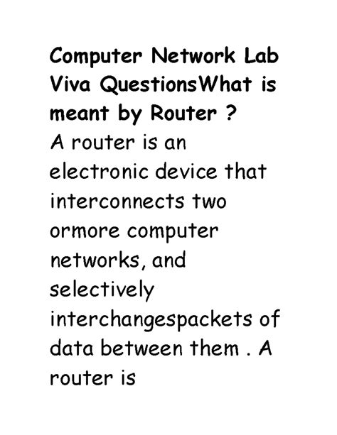 Computer Communication Networks Viva Questions N Answers Reader