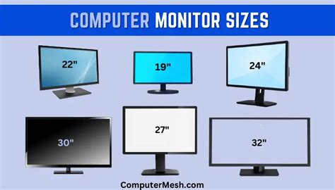 Computer Monitor Size Chart