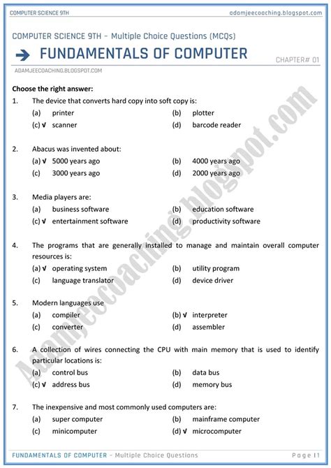 Computer Science Mcqs With Answers Kindle Editon