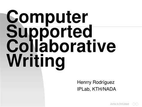 Computer Supported Collaborative Writing? Proceedings of the IARIW Conference on Environmental Acco Epub