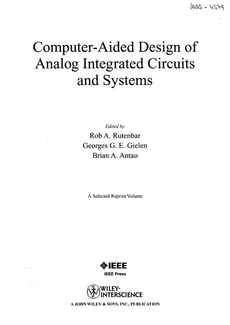 Computer-Aided Design of Analog Integrated Circuits and Systems Doc