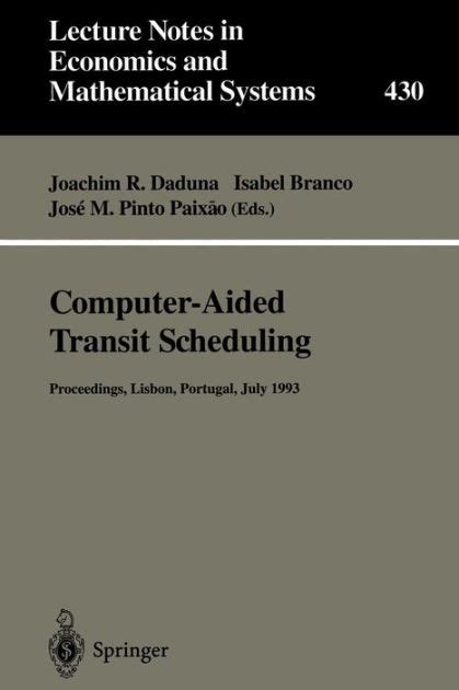 Computer-Aided Transit Scheduling Proceedings Epub