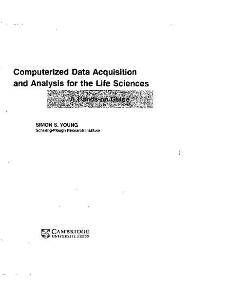 Computerized Data Acquisition and Analysis for the Life Sciences A Hands-on Guide 1st Published PDF