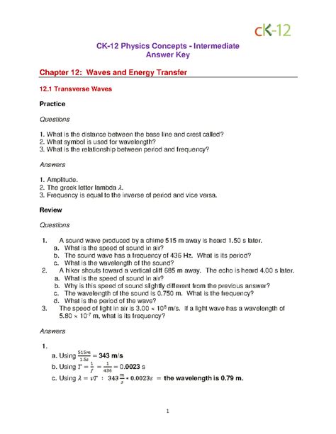 Concept Review Energy Transfer Answers PDF