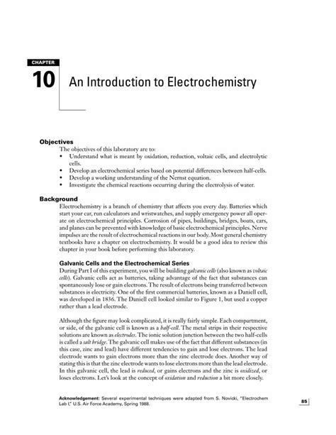 Concept Review Introduction To Electrochemistry Answers Epub