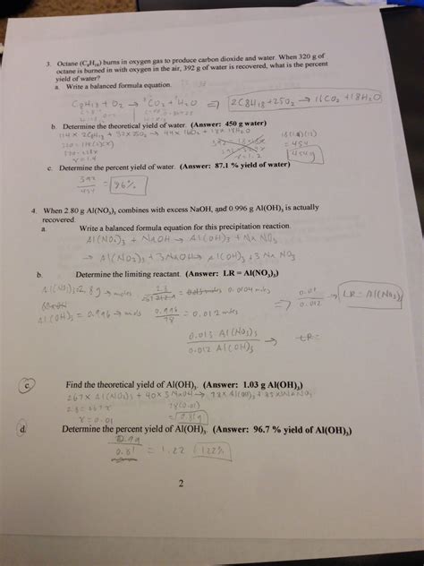 Concept Review Limiting Reactants Percentage Yield Answers Epub