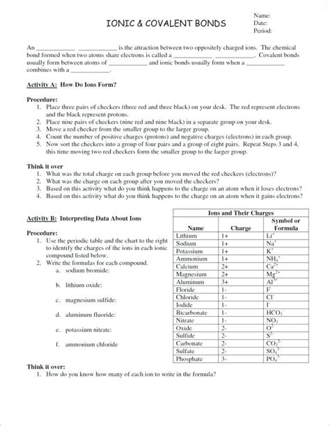 Concept Review Section Covalent Bonds Answer Key Doc