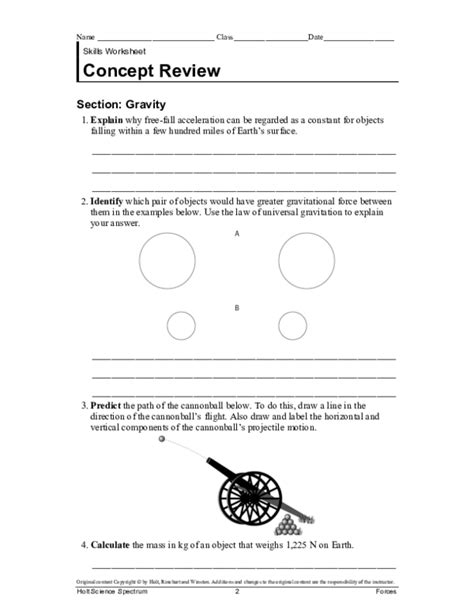 Concept Review Section Gravity Answers PDF