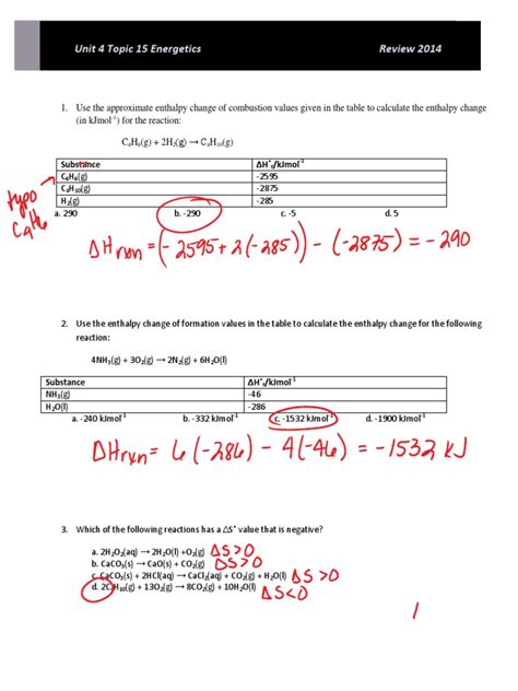 Concept Review Using Enthalpy Answers Epub