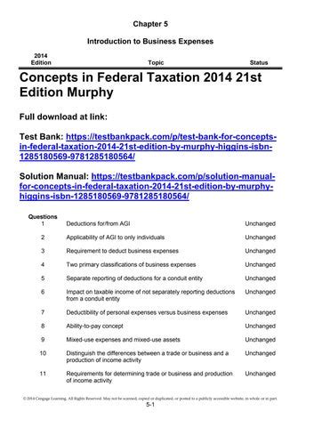 Concepts In Federal Taxation 2014 Chapter Answers Reader