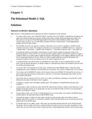 Concepts Of Database Management 6th Edition Chapter 3 Answers Reader