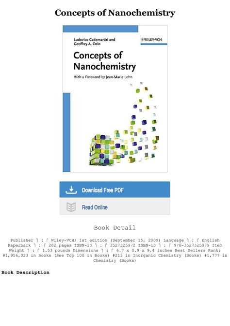 Concepts of Nanochemistry Ebook Doc